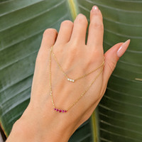 0.24 Ct. Ruby Natural Diamond Pave Necklace, 14K Yellow Gold Life Style