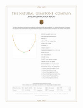 0.07 Ct. Blue Aquamarine, Yellow Citrine, Emerald, Ruby, Mixed Sapphire and Green Peridot Bezel Necklace, 14K Yellow Gold Scan Report