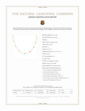 0.49 Ct.Tw.Total Carat Weight Aquamarine, Citrine, Emerald, Ruby, Sapphire and Peridot Bezel Necklace, 14K Yellow Gold Scan Report