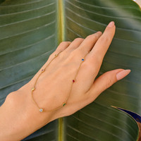 0.07 Ct. Aquamarine Peridot Bezel Necklace, 14K Yellow Gold Life Style