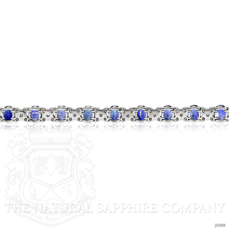 9.71 Ct.Tw. Blue Sapphire and Natural Diamond Pave Bracelet, Platinum 950