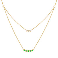 0.15 Ct. Emerald Natural Diamond Pave Necklace, 14K Yellow Gold Image