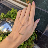0.15 Ct. Emerald Natural Diamond Pave Necklace, 14K Yellow Gold Life Style
