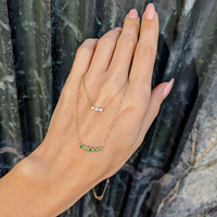 0.15 Ct. Emerald Natural Diamond Pave Necklace, 14K Yellow Gold Life Style