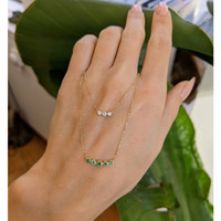 0.15 Ct. Emerald Natural Diamond Pave Necklace, 14K Yellow Gold Life Style