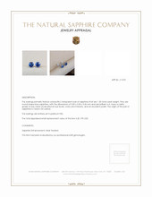 1.30 Ct.Tw. Blue Sapphire Studs Earrings, Platinum 950 Appraisal