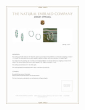 1.12 Ct.Tw.Total Carat Weight Bluish Green Emerald and Natural Diamond Pave Earrings, 14K White Gold Appraisal