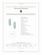 1.12 Ct.Tw.Total Carat Weight Bluish Green Emerald and Natural Diamond Pave Earrings, 14K White Gold Scan Report