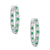 1.12 Ct.Tw. Emerald 14K White Gold earring