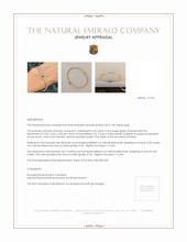 0.22 Ct.Tw.Total Carat Weight Emerald and Natural Diamond Pave Bracelet, 14K Yellow Gold Appraisal