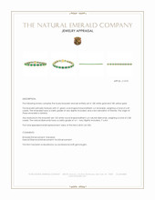 6.49 Ct.Tw.Total Carat Weight Emerald and Natural Diamond Pave Bracelet, 18K White & Yellow Appraisal