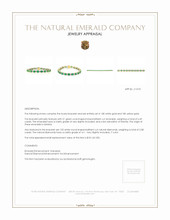 6.49 Ct.Tw. Emerald Natural Diamond Pave Bracelet, 18K White & Yellow Appraisal