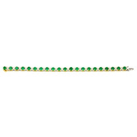 6.49 Ct.Tw. Emerald Natural Diamond Pave Bracelet, 18K White & Yellow Image