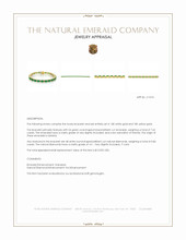 7.62 Ct.Tw.Total Carat Weight Emerald and Natural Diamond Pave Bracelet, 18K White & Yellow Appraisal