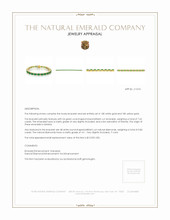 7.62 Ct.Tw. Emerald Natural Diamond Pave Bracelet, 18K White & Yellow Appraisal