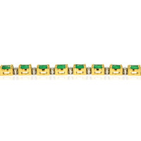 7.62 Ct.Tw. Emerald Natural Diamond Pave Bracelet, 18K White & Yellow Image