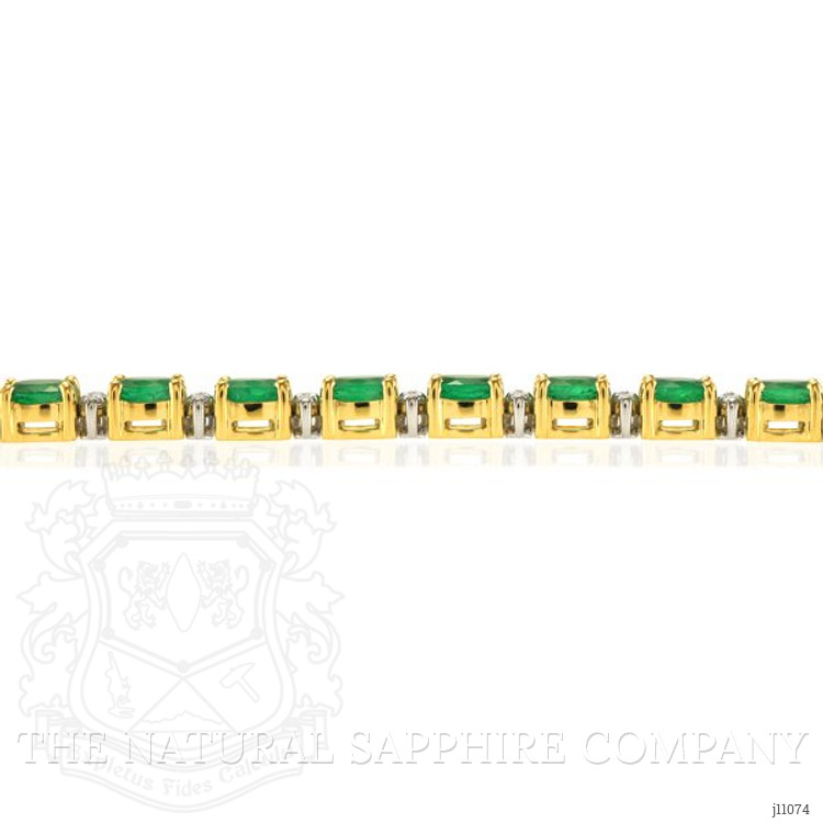 7.62 Ct.Tw. Emerald Natural Diamond Pave Bracelet, 18K White & Yellow