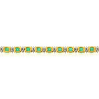 7.62 Ct.Tw. Emerald Natural Diamond Pave Bracelet, 18K White & Yellow Image
