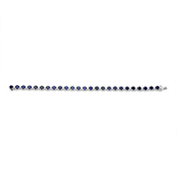 10.83 Ct.Tw. Blue Sapphire and Natural Diamond Pave Bracelet, 18K White Gold Image