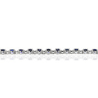10.83 Ct.Tw. Blue Sapphire and Natural Diamond Pave Bracelet, 18K White Gold Image