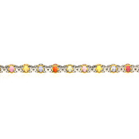 9.13 Ct.Tw. Multi Color Sapphire and Natural Diamond Pave Bracelet, 18K White & Yellow Image