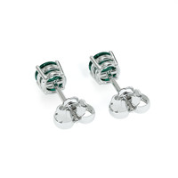 0.55 Ct.Tw. Bluish Green Sapphire Studs Earrings, 14K White Gold Image