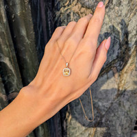 1.34 Ct. Yellow Sapphire Pave Pendant, 14K Yellow Gold Life Style