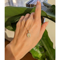 1.34 Ct. Yellow Sapphire Pave Pendant, 14K Yellow Gold Life Style