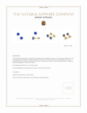 1.20 Ct.Tw.Total Carat Weight Blue Sapphire Studs Earrings, 14K Yellow Gold Appraisal