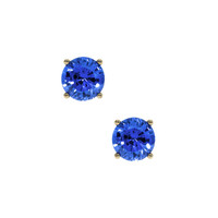 1.20&nbsp;Ct.Tw.Total Carat Weight Blue Sapphire Studs Earrings, 14K Yellow Gold Video