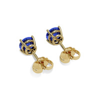 1.20&nbsp;Ct.Tw.Total Carat Weight Blue Sapphire Studs Earrings, 14K Yellow Gold Image