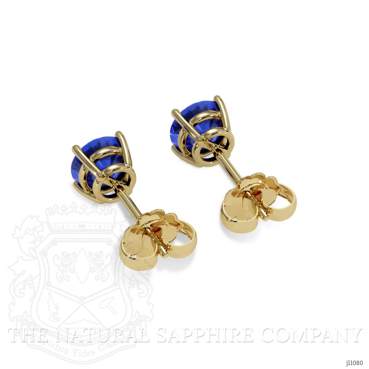 1.20 Ct.Tw. Blue Sapphire Studs Earrings, 14K Yellow Gold