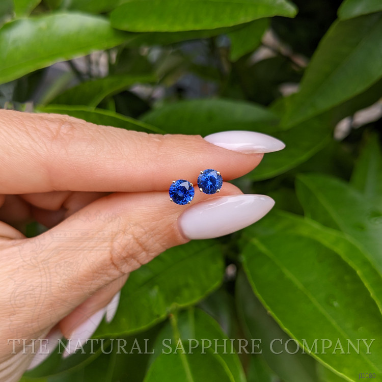 1.20 Ct.Tw. Blue Sapphire Studs Earrings, 14K Yellow Gold