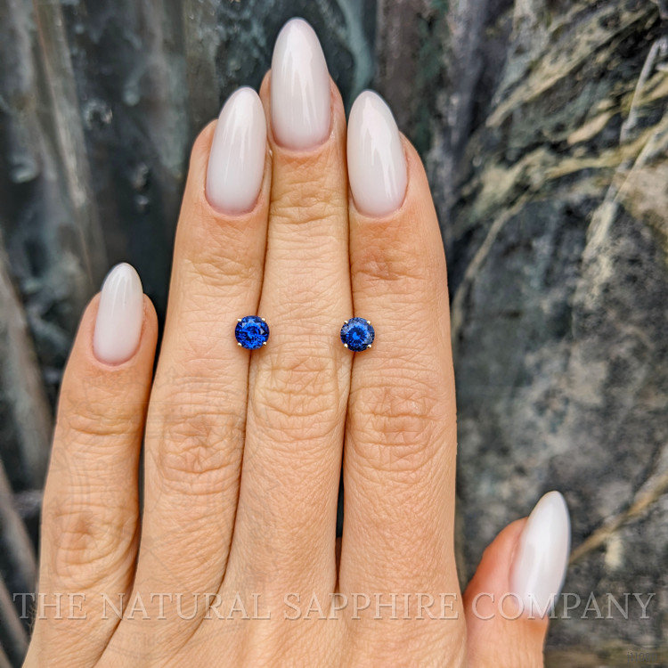 1.20 Ct.Tw. Blue Sapphire Studs Earrings, 14K Yellow Gold