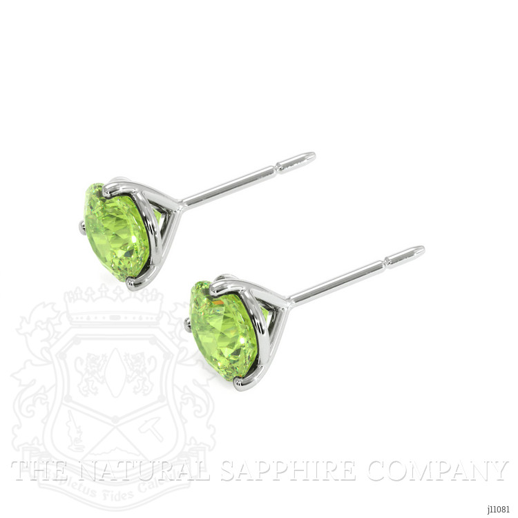 2.00 Ct.Tw. Peridot Studs Earrings, 14K White Gold