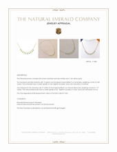 0.48 Ct. Emerald and Natural Diamond Bezel Necklace, 14K Yellow Gold Appraisal