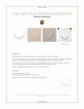 0.48 Ct. Emerald Natural Diamond Bezel Necklace, 14K Yellow Gold Appraisal