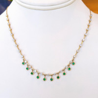 0.48 Ct. Emerald 14K Yellow Gold necklace