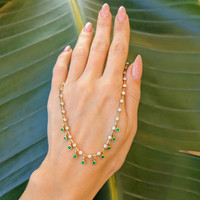 0.48 Ct. Emerald Natural Diamond Bezel Necklace, 14K Yellow Gold Life Style