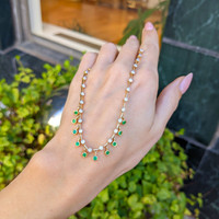 0.48 Ct. Emerald Natural Diamond Bezel Necklace, 14K Yellow Gold Life Style