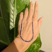 2.63 Ct. Blue Sapphire and Natural Diamond Pave Necklace, 14K White Gold Life Style