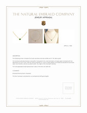 0.96 Ct. Emerald Bezel Necklace, 14K Yellow Gold Appraisal
