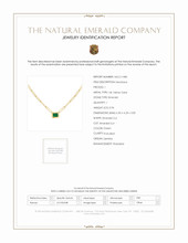 0.96 Ct. Emerald Bezel Necklace, 14K Yellow Gold Scan Report