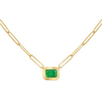 0.96 Ct. Emerald 14K Yellow Gold necklace