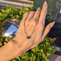 0.96 Ct. Emerald Bezel Necklace, 14K Yellow Gold Life Style