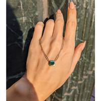 0.96 Ct. Emerald Bezel Necklace, 14K Yellow Gold Life Style