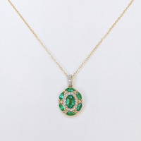 0.40 Ct. Emerald 14K Yellow Gold pendant