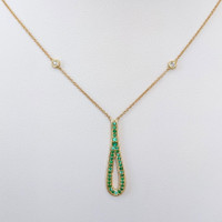 0.22 Ct. Emerald 14K Yellow Gold necklace