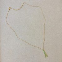 0.22 Ct. Emerald Natural Diamond Pave Necklace, 14K Yellow Gold Image