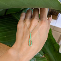 0.22 Ct. Emerald Natural Diamond Pave Necklace, 14K Yellow Gold Life Style